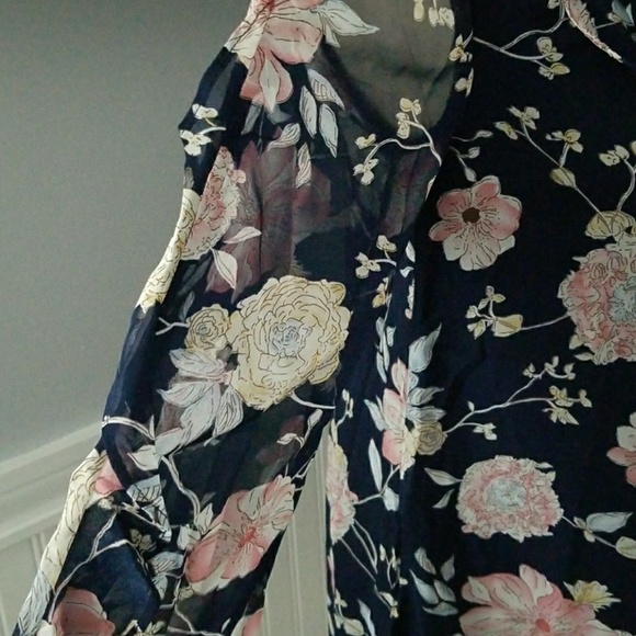 💗JUST IN!🌻CUTE Loveriche Boho Navy Shiffon Dress - Picture 6 of 7